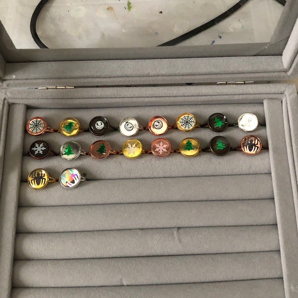 Handmade Resin rings on my Etsy. Trying them here. A few different choices.